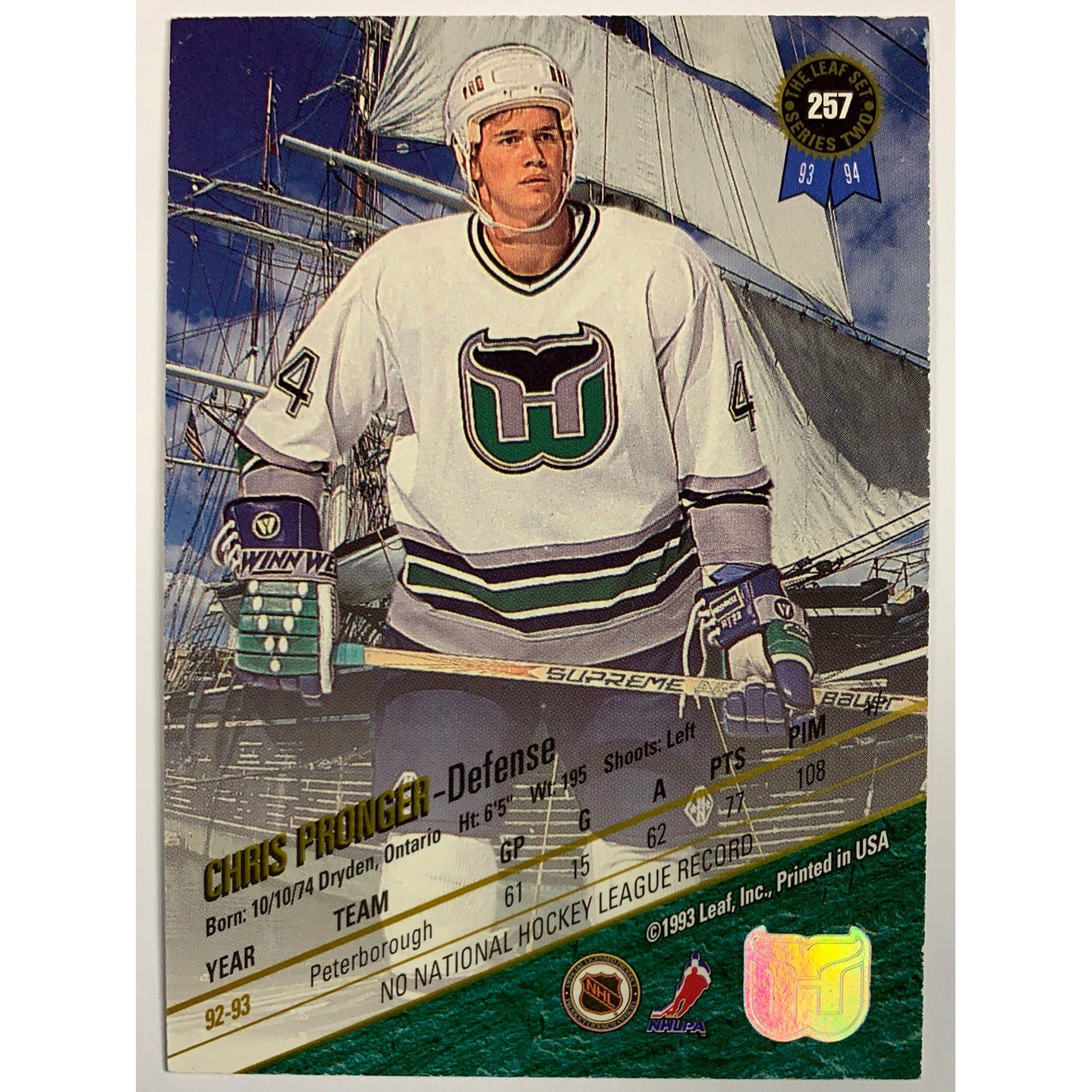 1993-94 The Leaf Set Chris Pronger RC