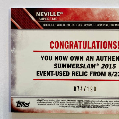 2016 Topps WWE Summer Slam 2015 Mat Relic /199