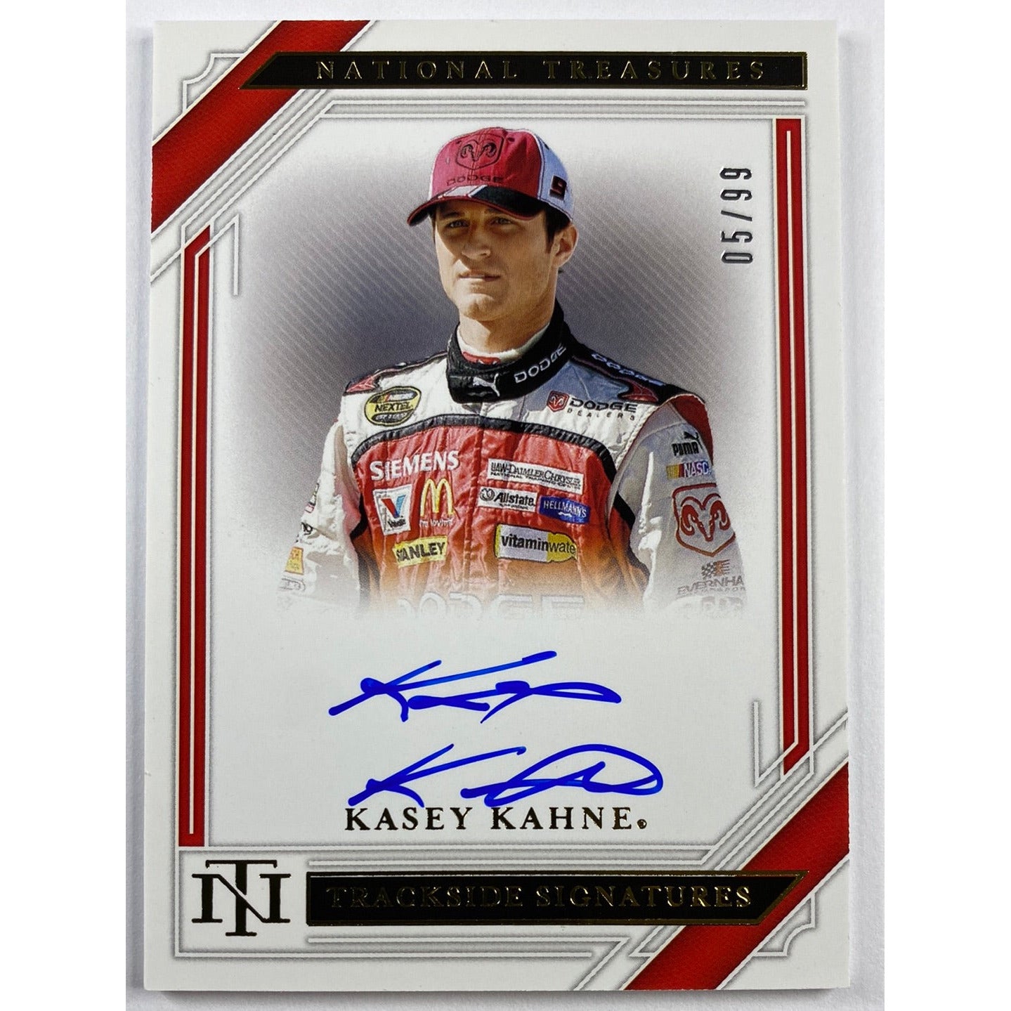 2021 National Treasures Kasey Kahne Trackside Signatures Auto 05/99