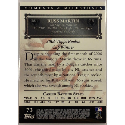 2007 Topps Russ Martin Moments & Milestones /29