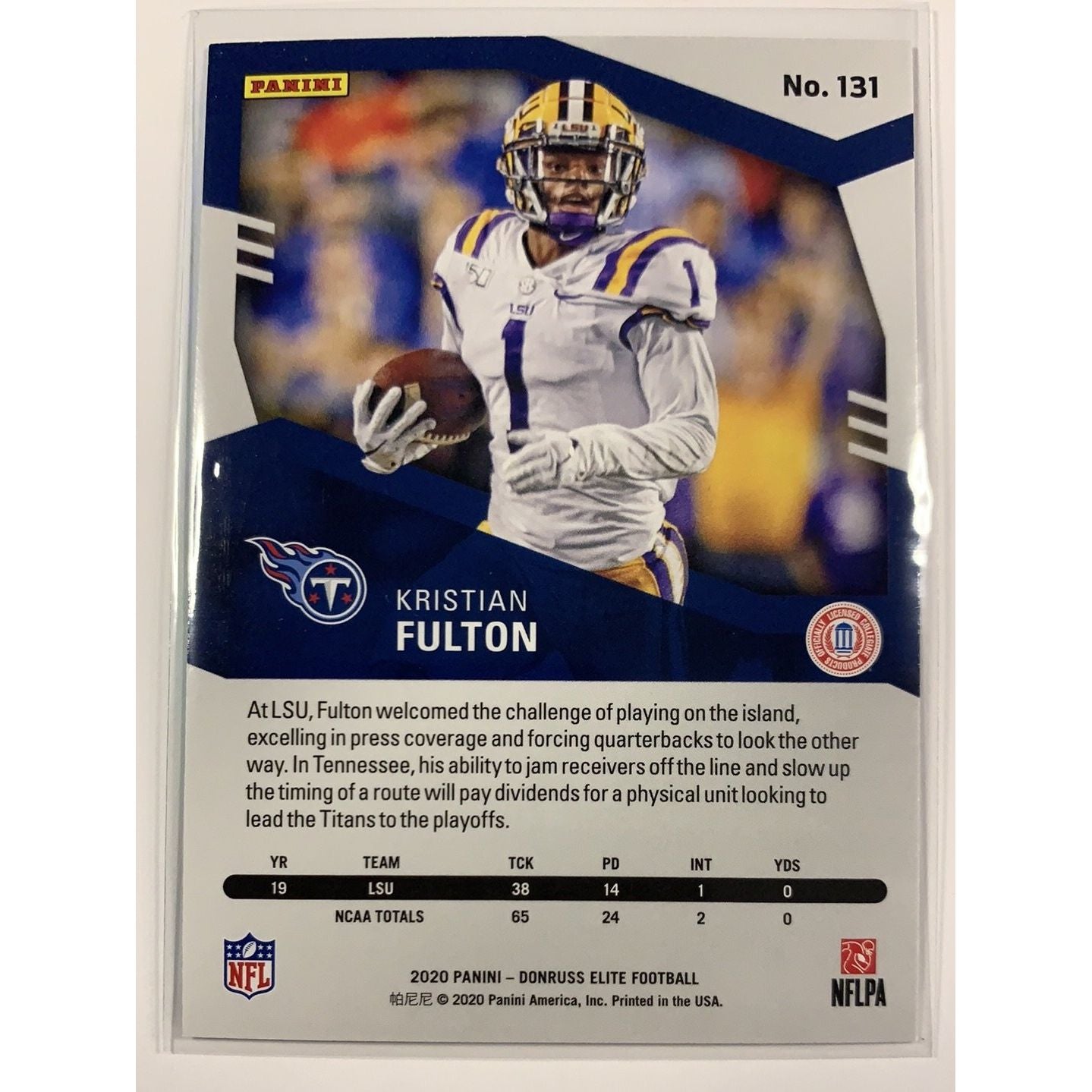  2020 Donruss Elite Kristian Fulton RC Green Foil Parallel  Local Legends Cards & Collectibles