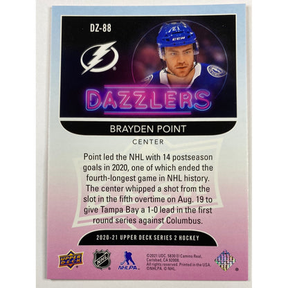 2020-21 Upper Deck Series 2 Brayden Point Orange Dazzlers