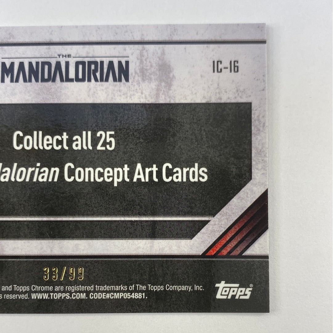 Topps Chrome The Mandalorian IC-16 Concept Card Blue Refractor /99
