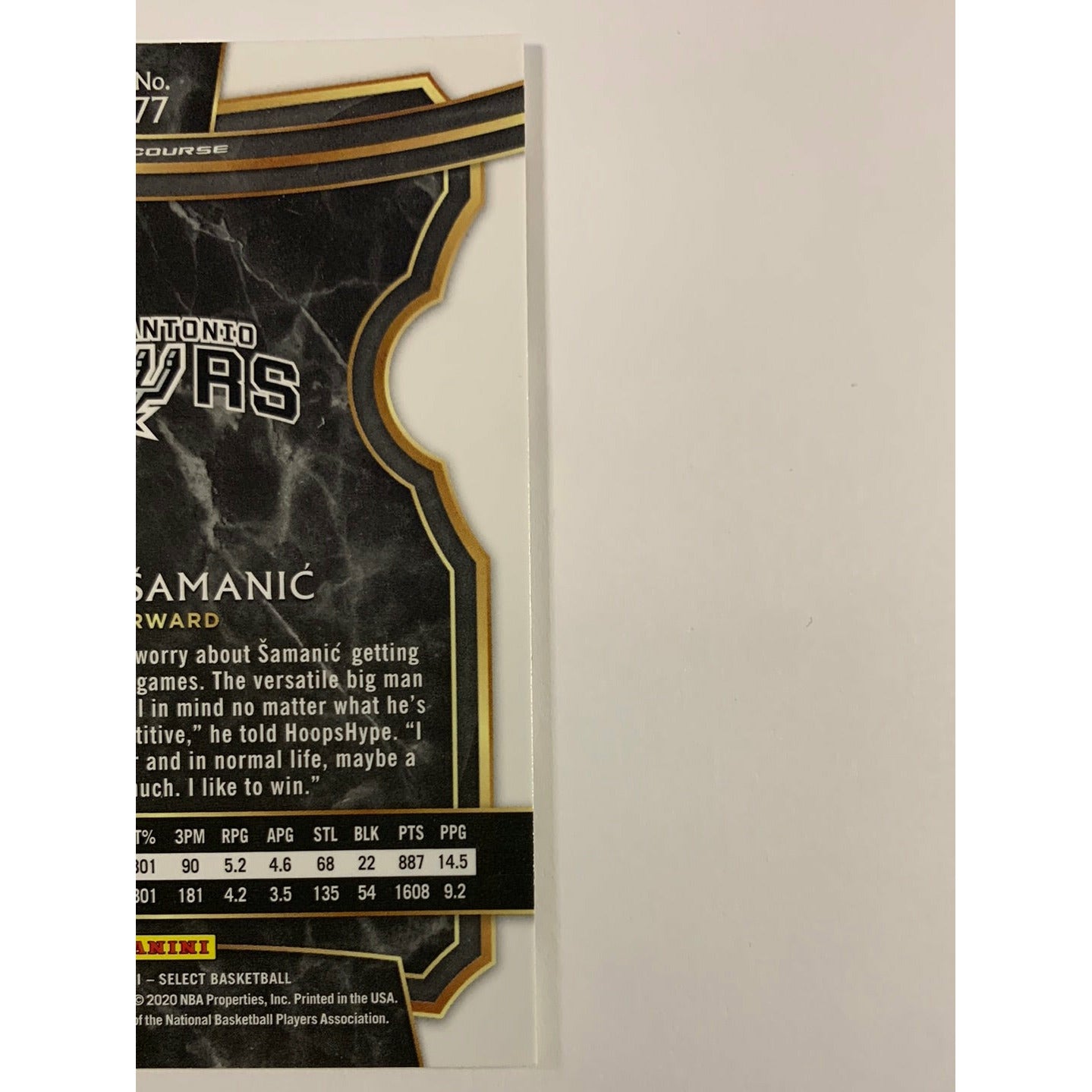 2019-20 Select Luka Samanic Concourse Level RC
