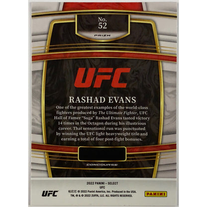 2022 Select Rashad Evans Green Purple Holo Prizm