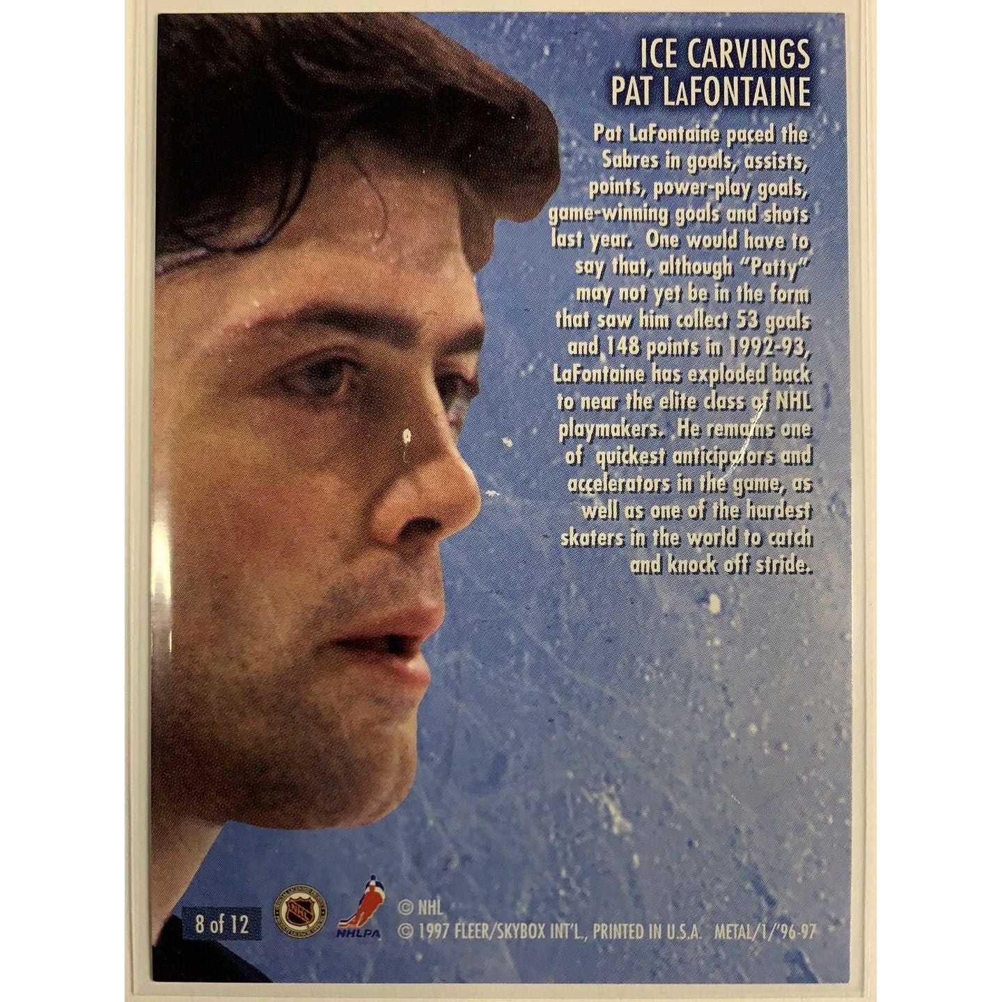  1996-97 Fleer Skybox Metal Universe Pat Lafontaine Ice Carvings  Local Legends Cards & Collectibles
