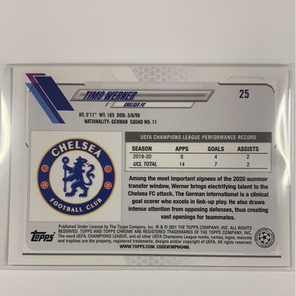  2021 Topps Chrome UEFA Champions League Timo Werner Base #25  Local Legends Cards & Collectibles