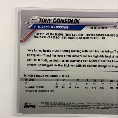  2020 Topps Chrome Tony Gonsolin RC  Local Legends Cards & Collectibles