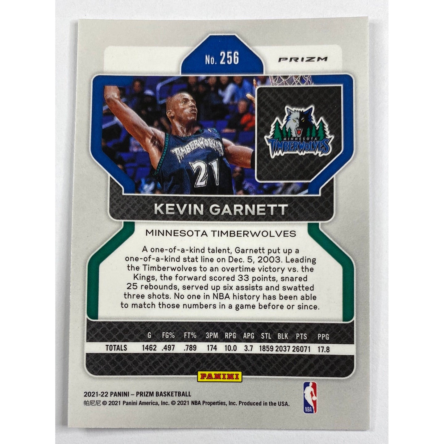 2021-22 Panini Prizm Kevin Garnett Silver Wave Prizm