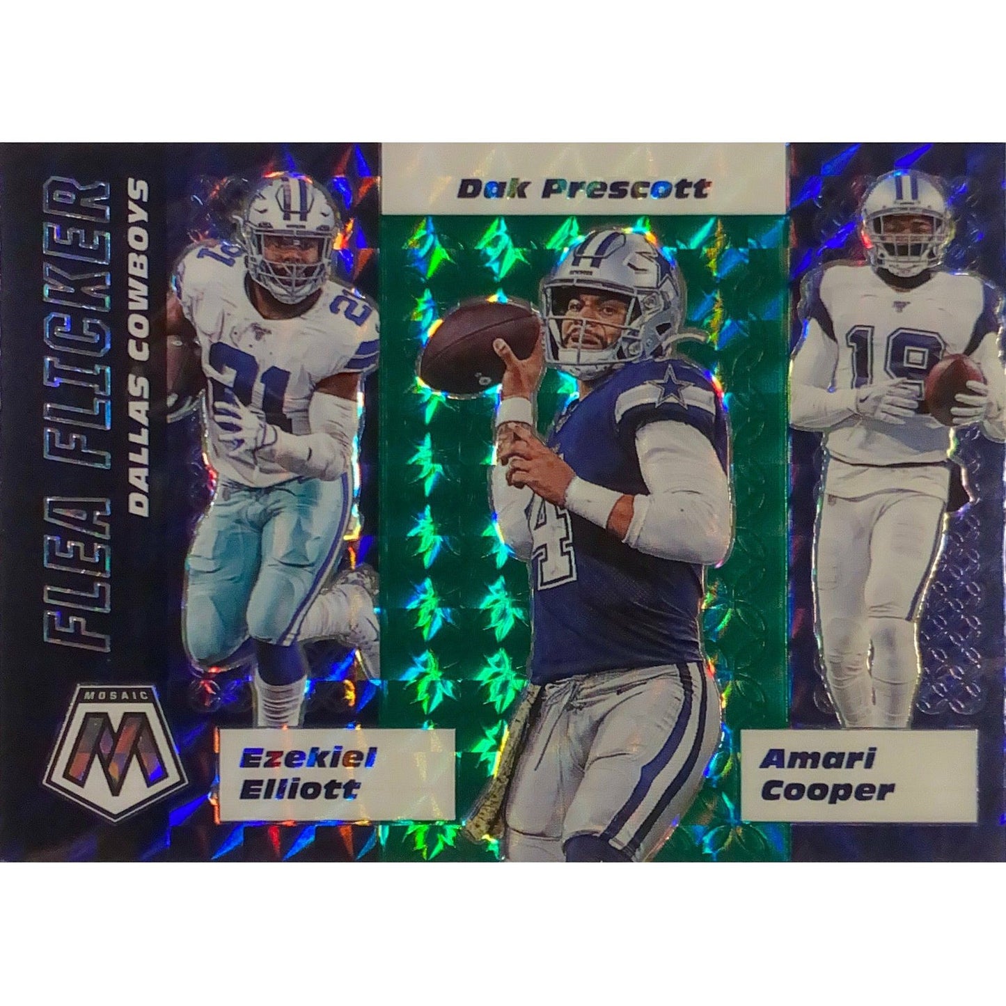 2020 Mosaic Prescott / Cooper / Elliott Flea Flicker Green & Blue Prizm