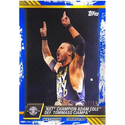 2021 Topps Adam Cole NXT Champion Blue Boarder 42/50