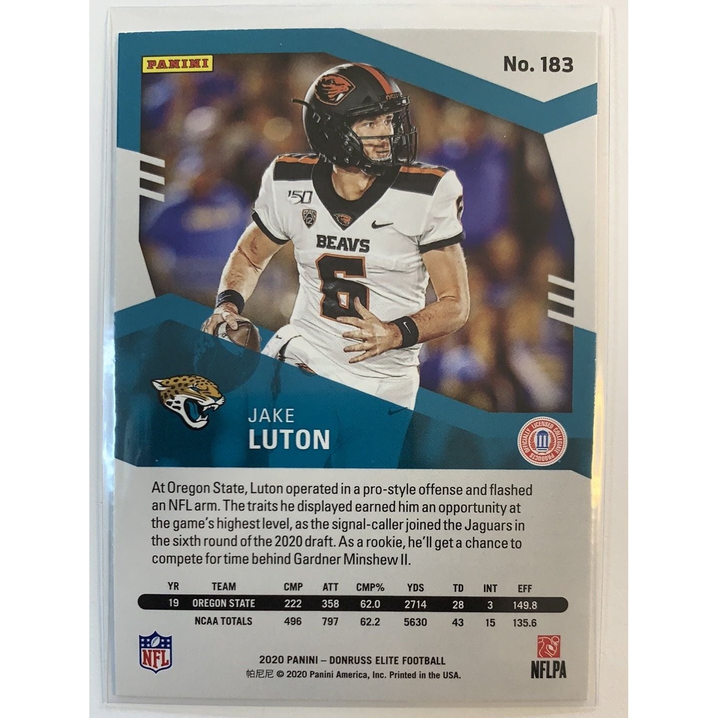  2020 Donruss Elite Jake Luton RC Green Foil  Local Legends Cards & Collectibles