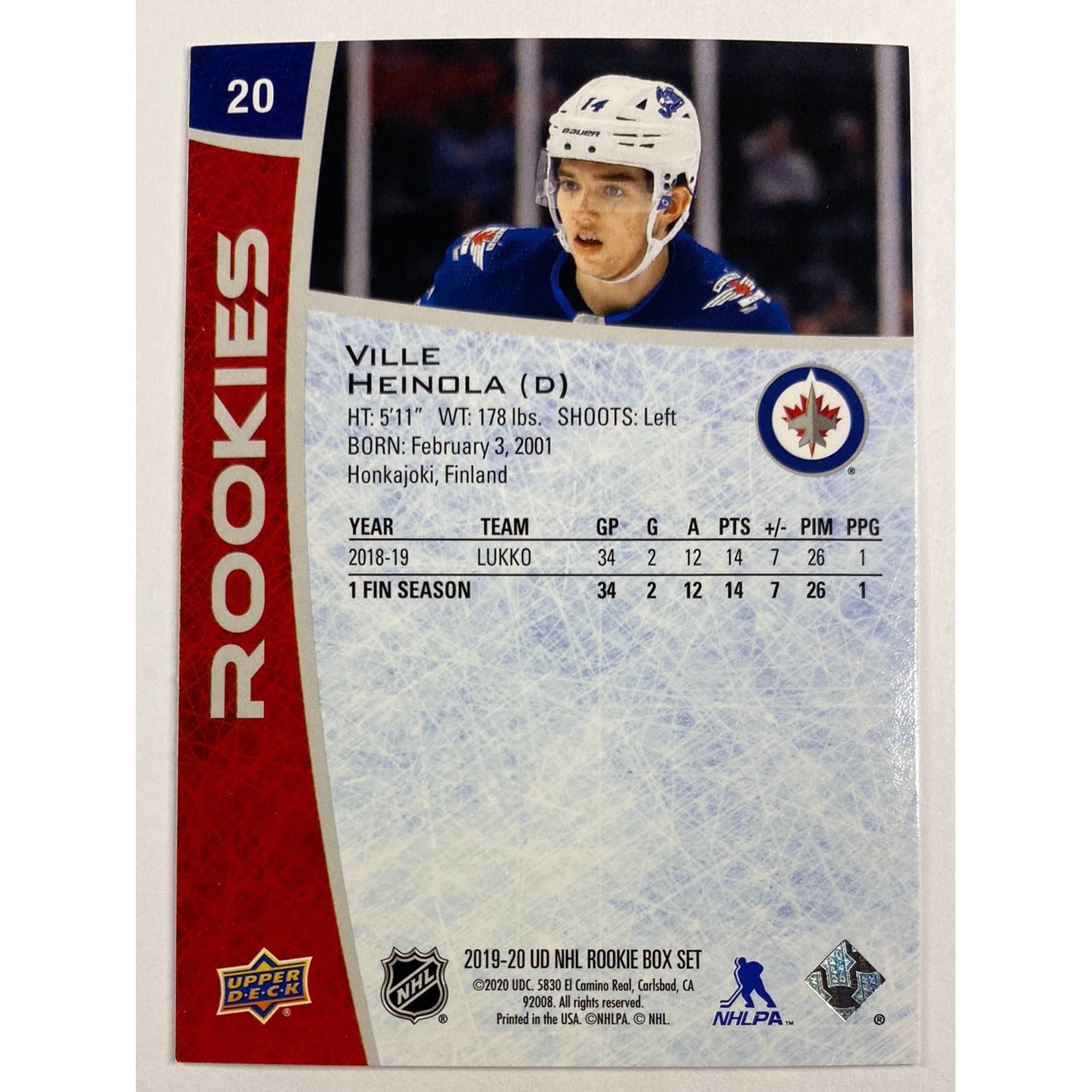 2019-20 Box Set Ville Heinola RC