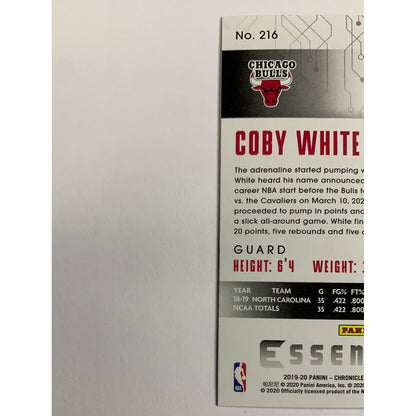 2019-20 Essentials Coby White RC