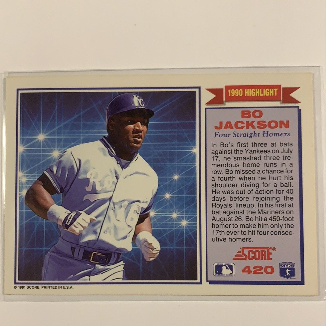  1991 Score Bo Jackson Four Straight Homers Highlight Card  Local Legends Cards & Collectibles