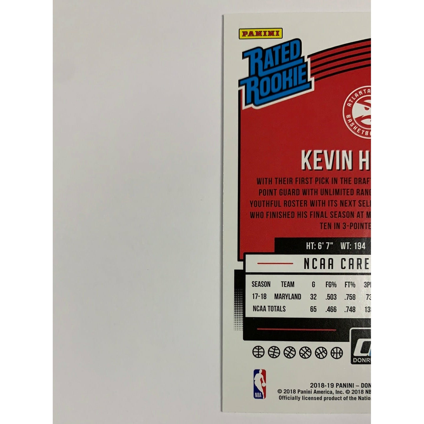 2018-19 Donruss Kevin Huerter Rated Rookie