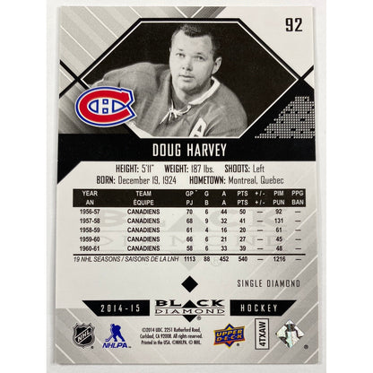 2014-15 Black Diamond Doug Harvey Legends Single Diamond