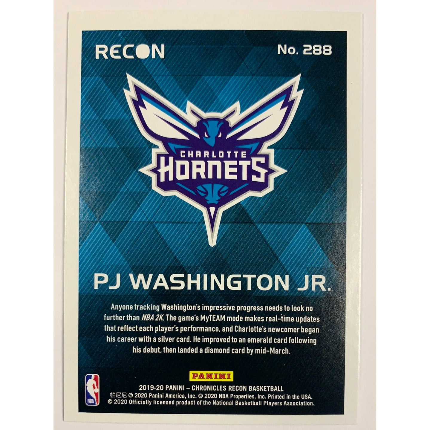 2019-20 Recon PJ Washington Jr RC