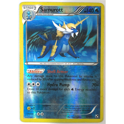 Black & White Samurott Rare Reverse Holo 32/114