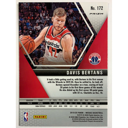 2019-20 Mosaic Davis Bertans Gold Wave Prizm