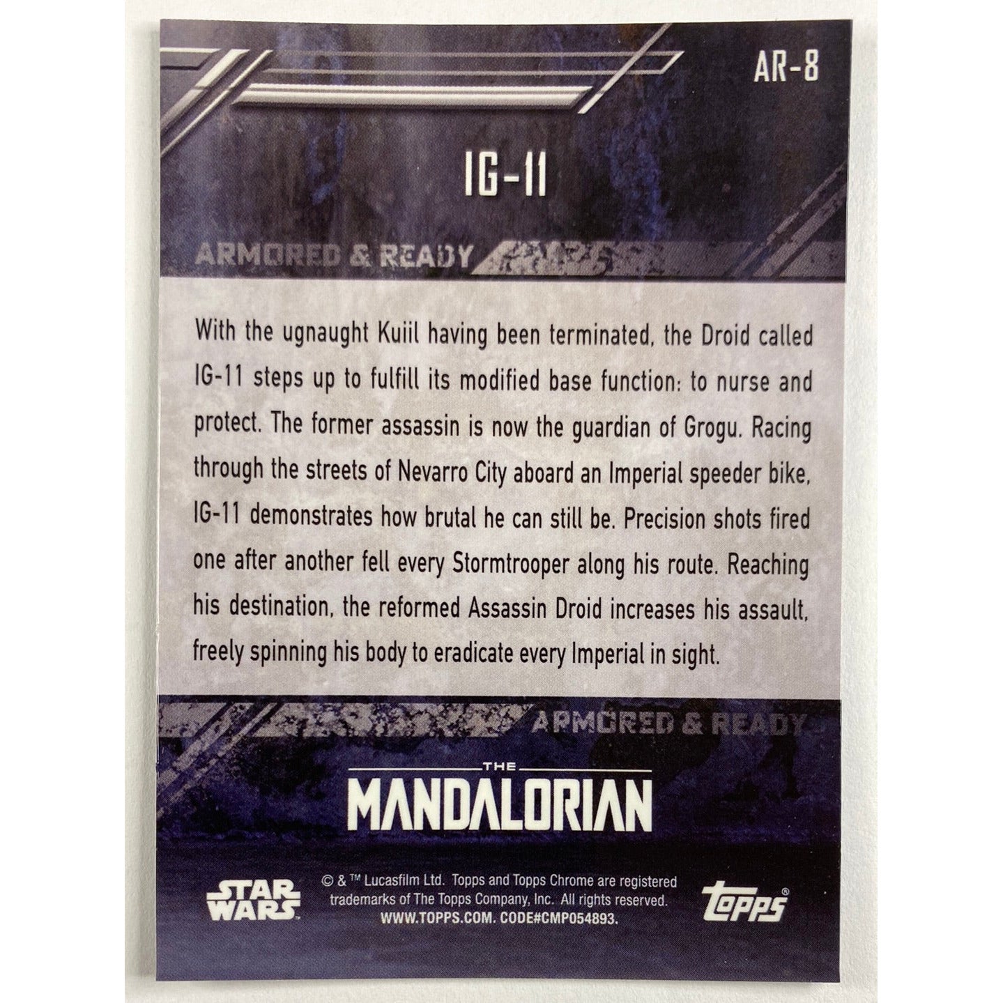 Topps Chrome The Mandalorian Armored And Ready IG-11 Refractor