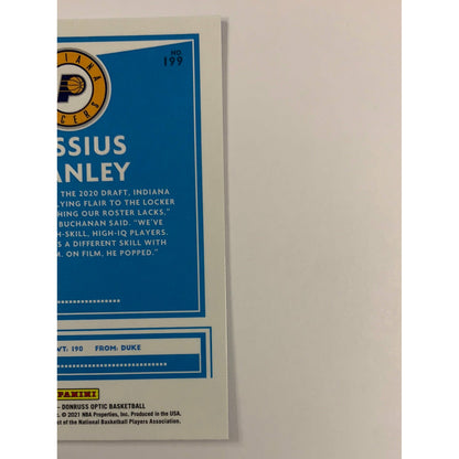 2020-21 Donruss Optic Cassius Stanley Blue Velocity Prizm Rated Rookie