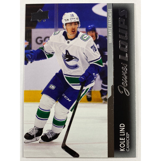 2021-22 Upper Deck Series 1 Kole Lind Young Guns French Variant
