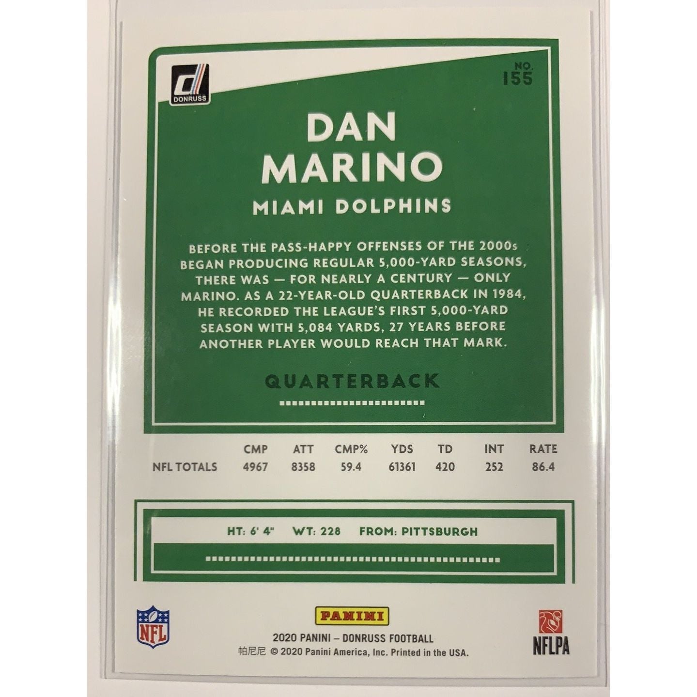  2020 Donruss Dan Marino Blue Press Proof  Local Legends Cards & Collectibles