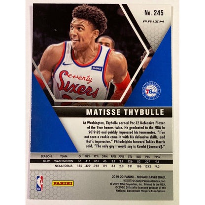 2019-20 Mosaic Matisse Thybulle Blue Reactive Prizm RC