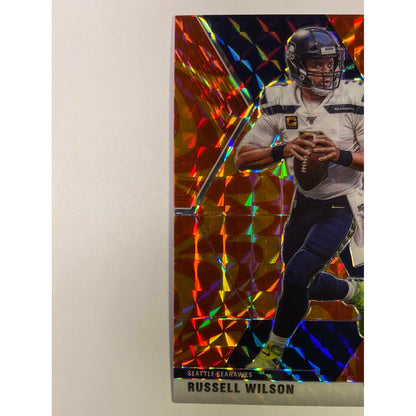 2020 Mosaic Russell Wilson Orange Reactive Prizm