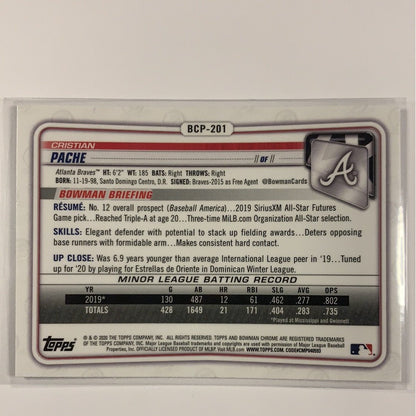  2020 Bowman Chrome Cristian Pache Mega Box Mojo Refractor  Local Legends Cards & Collectibles