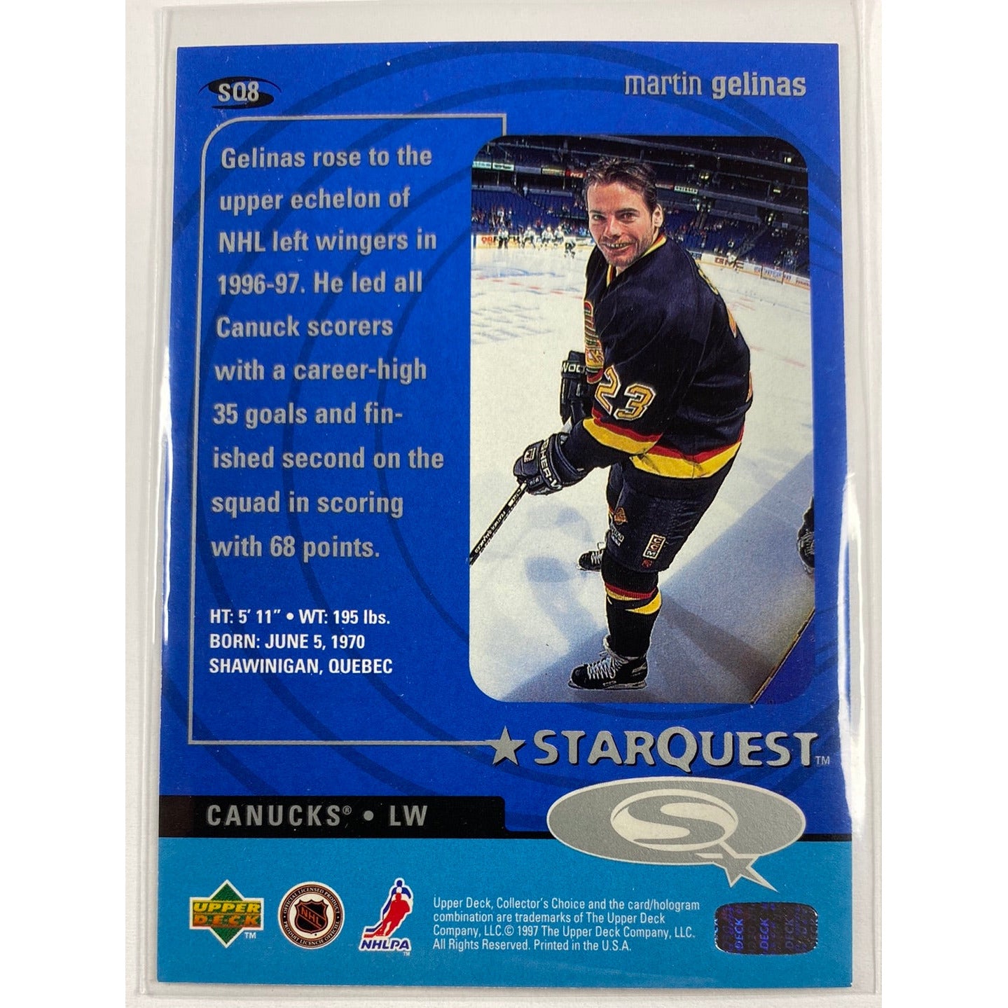 1997-98 Collectors Choice Martin Gelinas Starquest