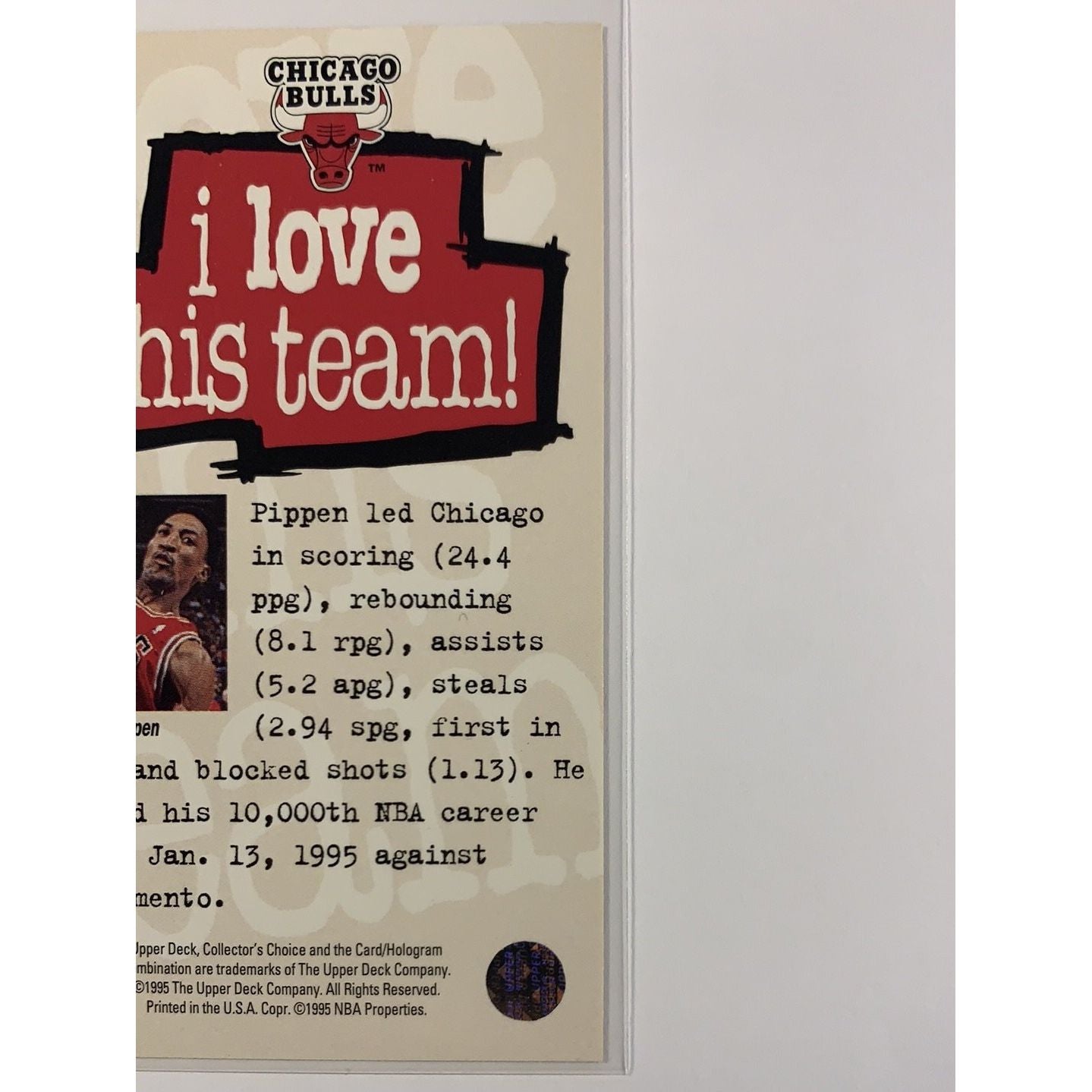  1995-96 Upper Deck Collectors Choice Scottie Pippen United Effort  Local Legends Cards & Collectibles
