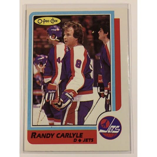  1986-87 O-Pee-Chee Randy Carlyle base #144  Local Legends Cards & Collectibles