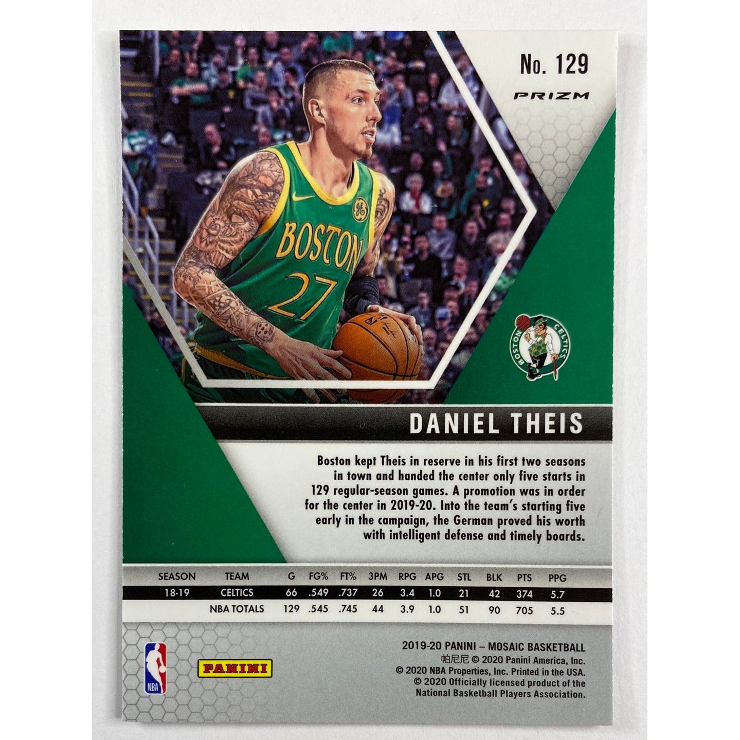 2019-20 Mosaic Daniel Theis Silver Holo Prizm