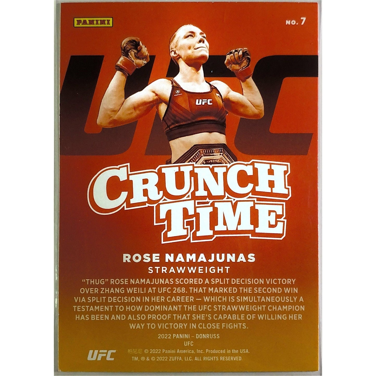 2022 Donruss Rose Namajunas Crunch Time