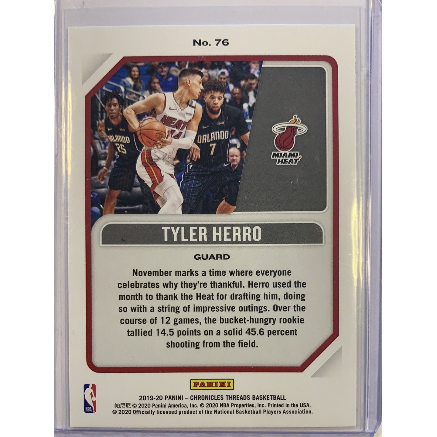  2019-20 Chronicles Threads Tyler Herro Rookie Card  Local Legends Cards & Collectibles