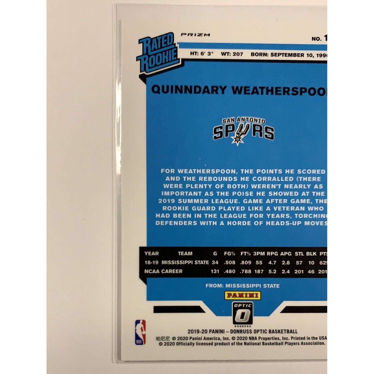  2019-20 Donruss Optic Quinndary Weatherspoon Rated Rookie Tmall Red Wave Prizm  Local Legends Cards & Collectibles