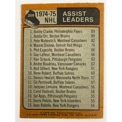 1975-76 Topps Assist Leaders Bobby Orr
