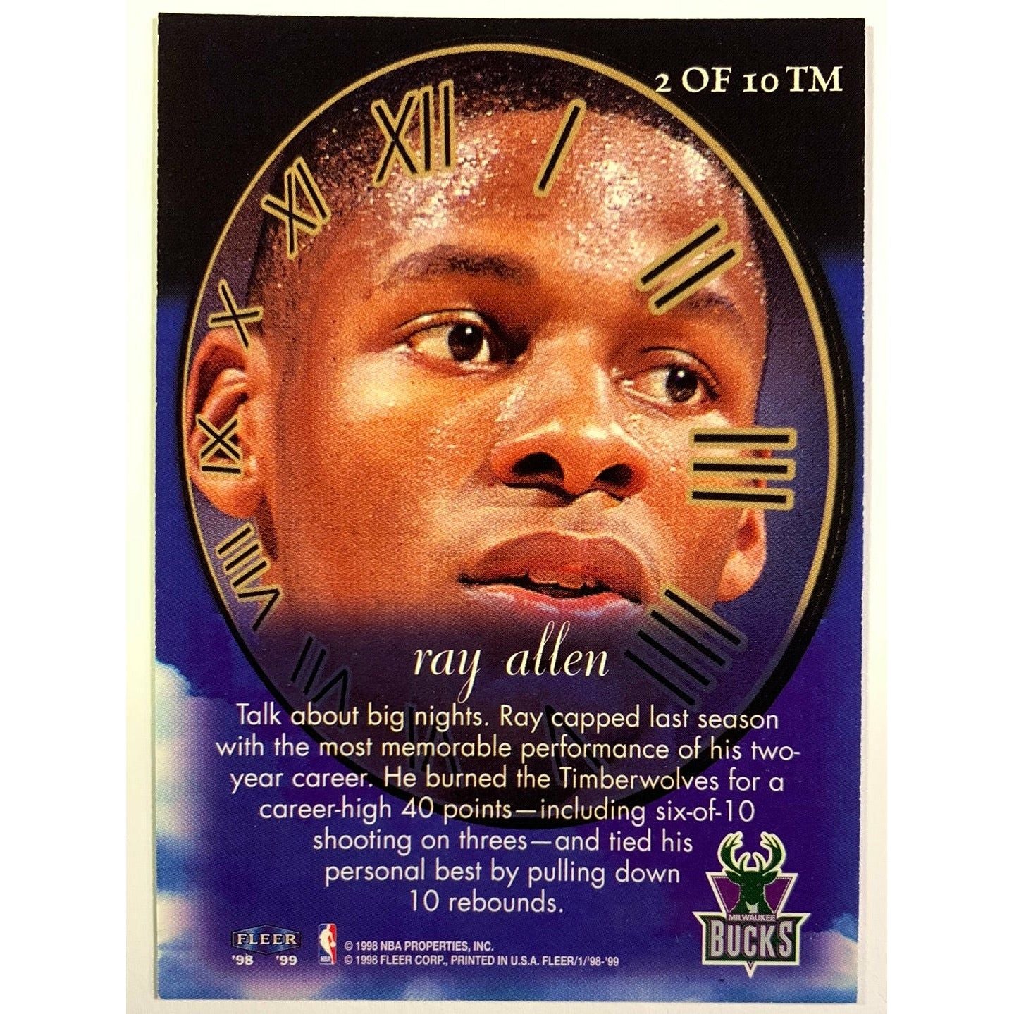1998-99 Fleer Tradition Ray Allen Timeless Memories