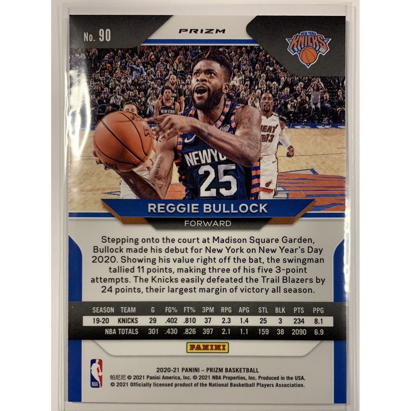  2020-21 Panini Prizm Reggie Bullock Silver Prizm  Local Legends Cards & Collectibles