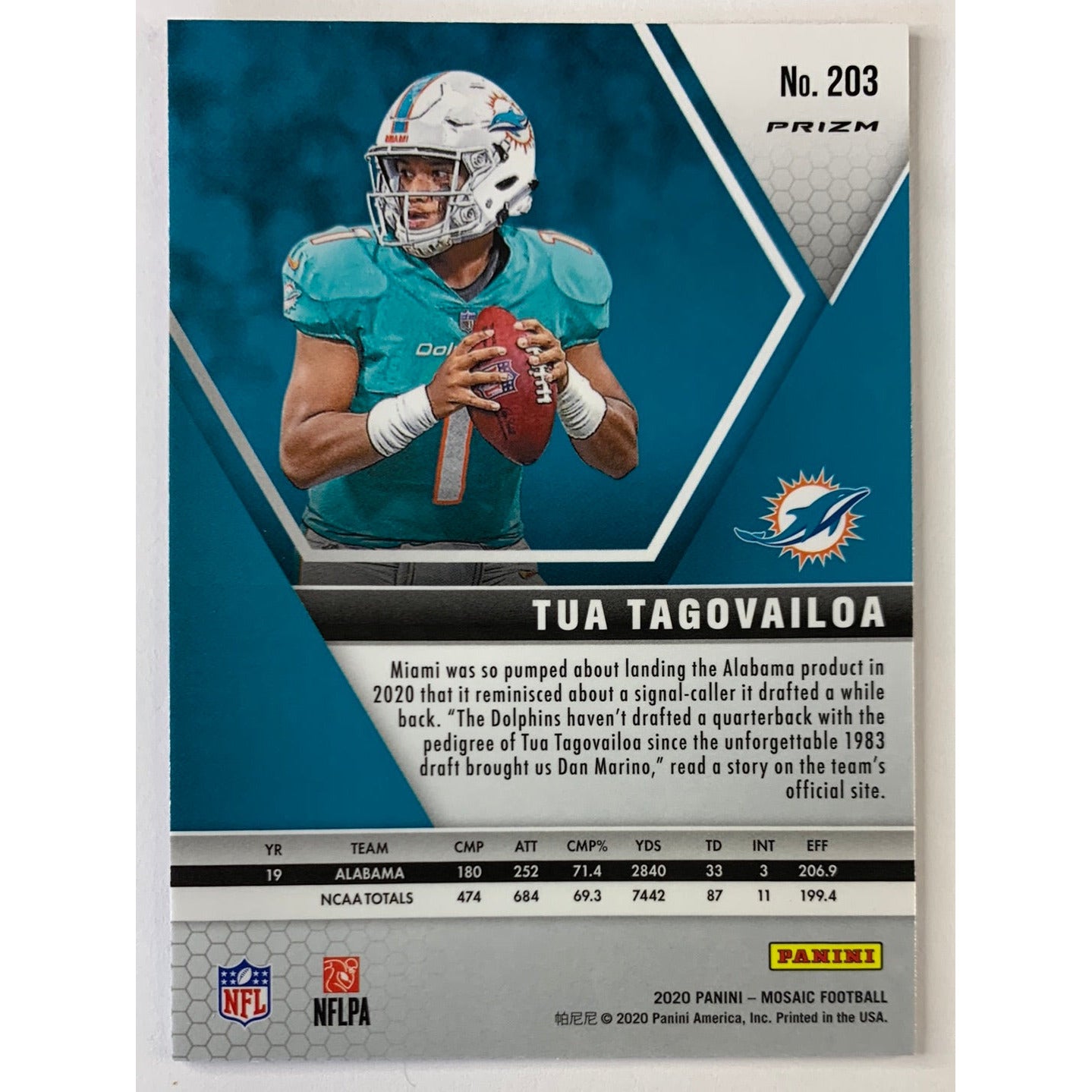 2020 Mosaic Tua Tagovailoa Pink Camo Prizm RC | Local Legends Cards & Collectibles