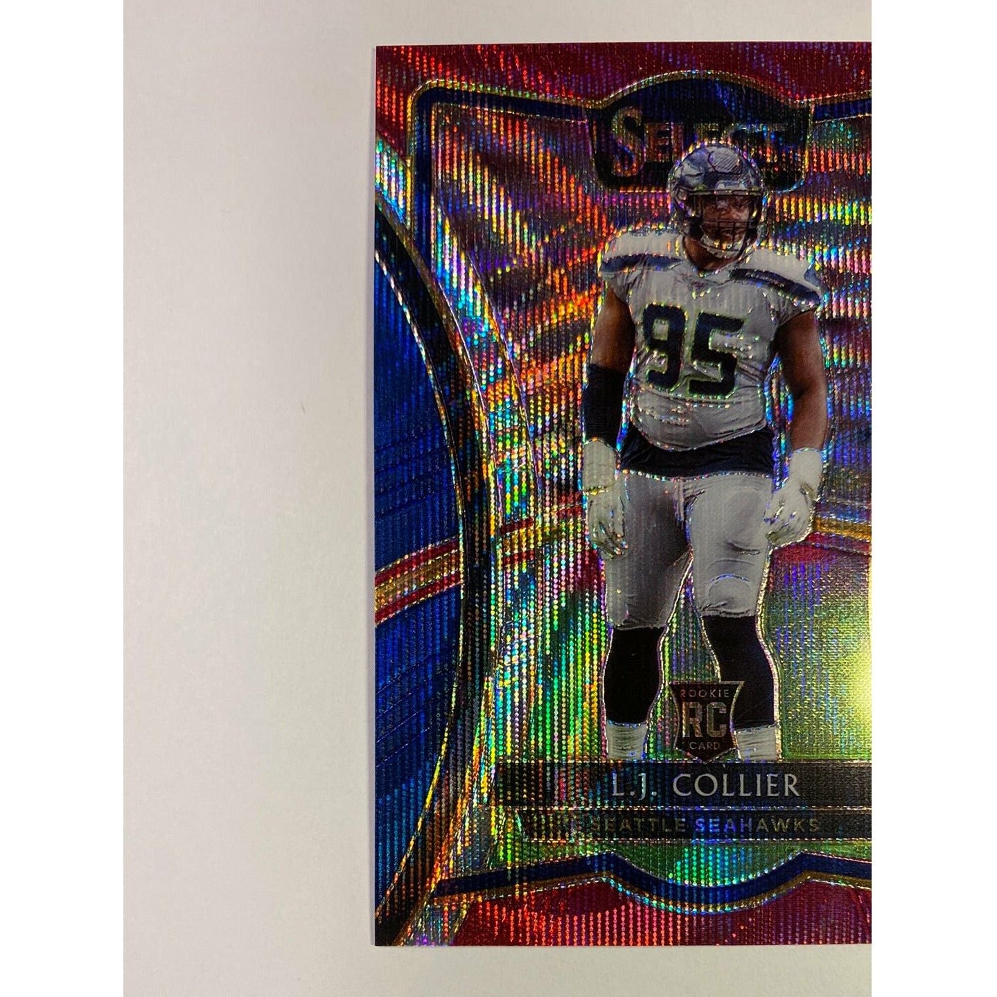 2019 Select LJ Collier Premier Level Red White Blue Wave Prizm RC /199