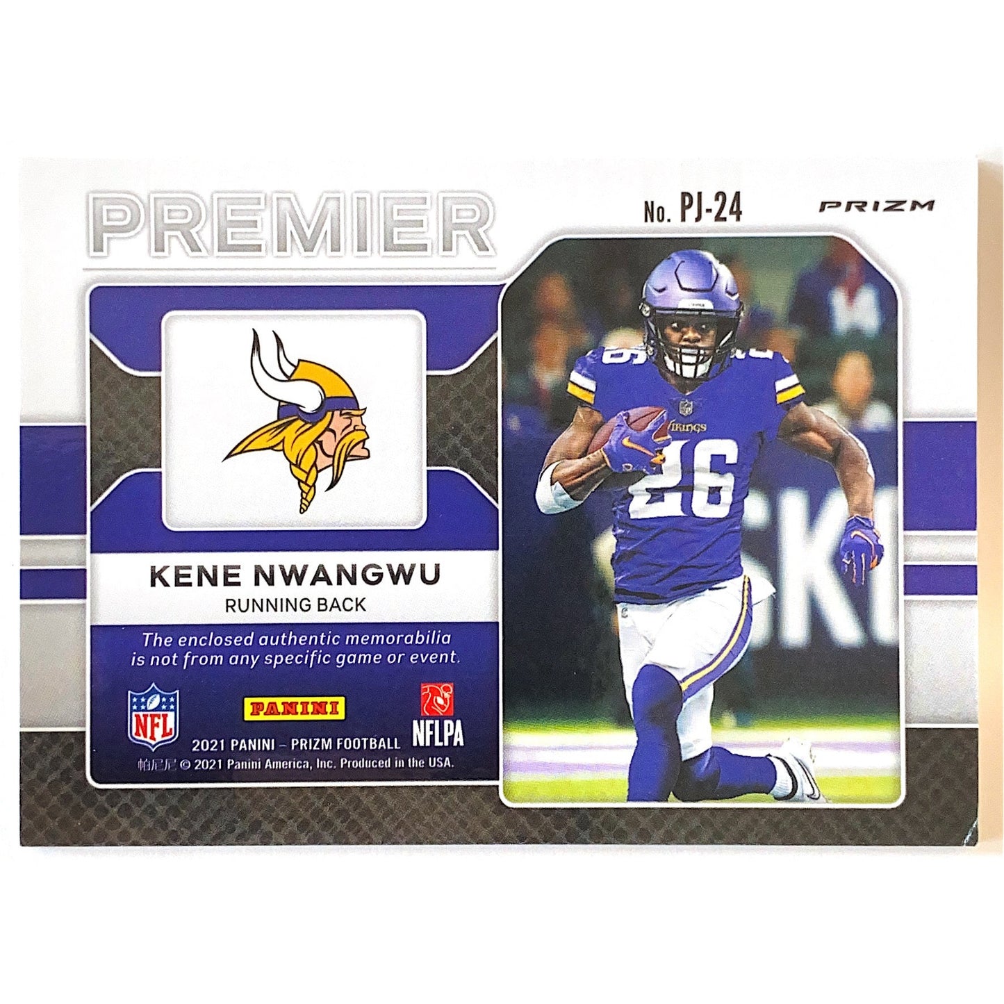 2021 Panini Prizm Kene Nwangwu Premier Green Pulsar Prizm Patch