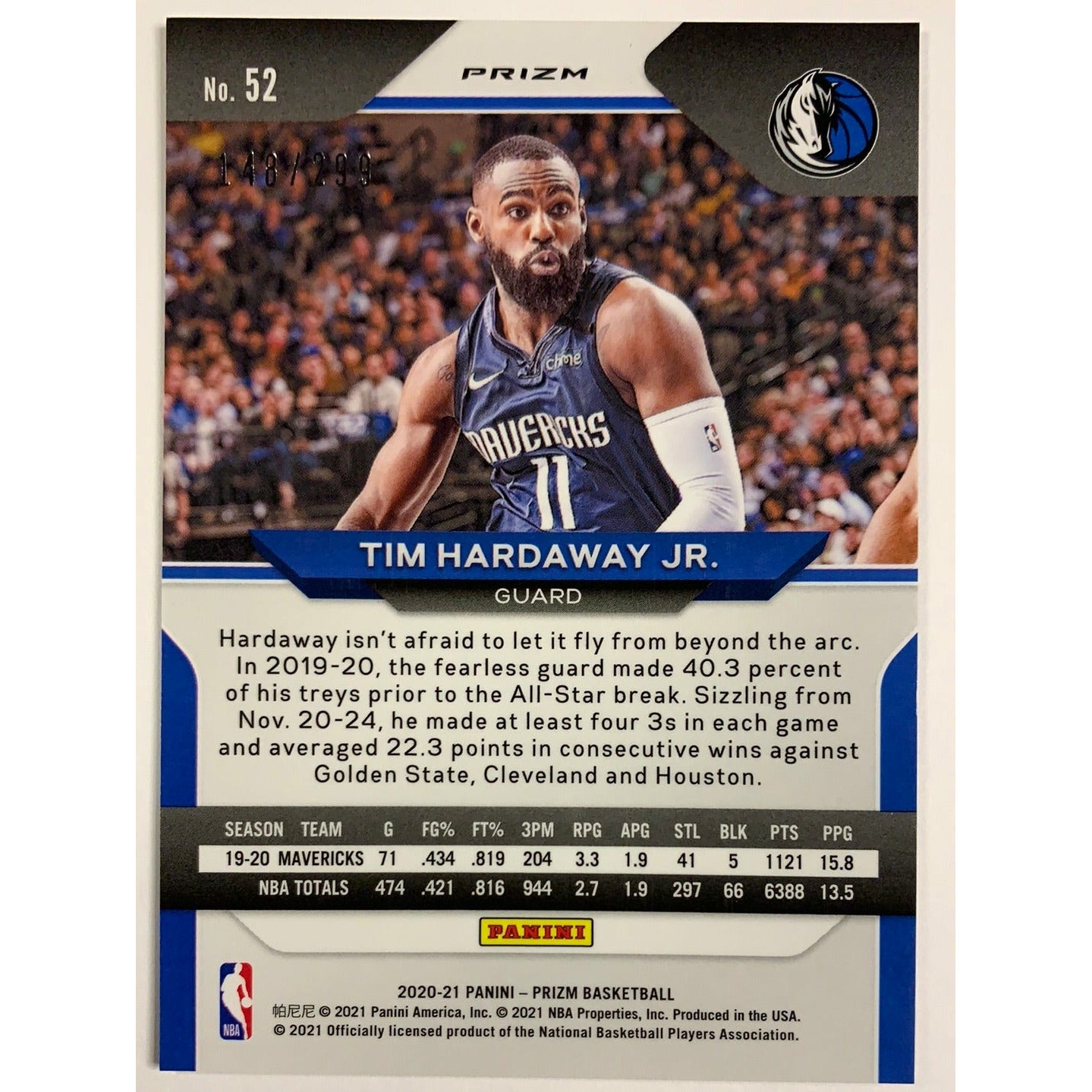 2019-20 Panini Prizm Tim Hardaway Jr Red Prizm Refractor /299