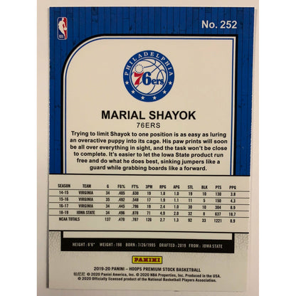 2019-20 Hoops Premium Stock Marial Shayok RC