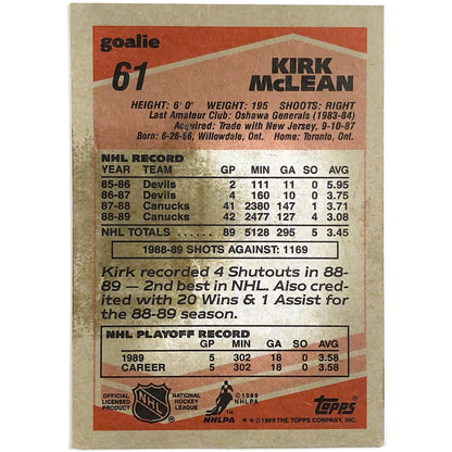 1989-90 O-Pee-Chee Kirk McLean RC