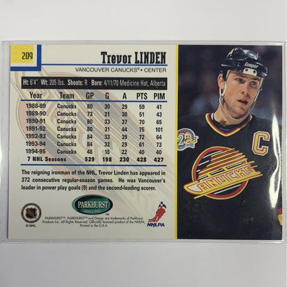  1995-96 Parkhurst Trevor Linden #209  Local Legends Cards & Collectibles