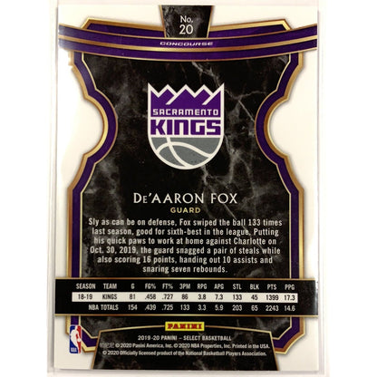  2019-20 Panini Select De’ Aaron Fox Base #20  Local Legends Cards & Collectibles