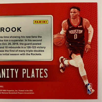 2020-21 Hoops Russell Westbrook Vanity Plates